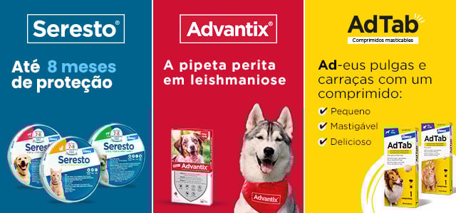 Elanco: Antiparasitários Advantix, Seresto e AdTab.