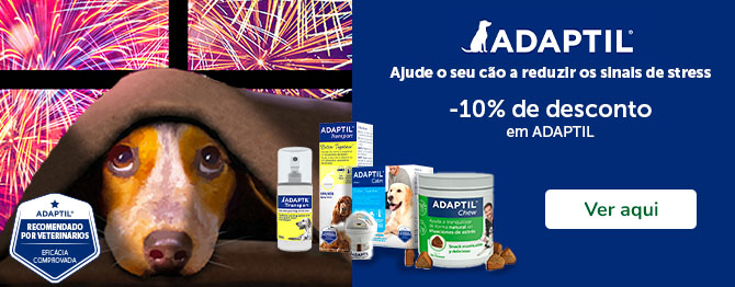 10% de desconto numa seleção de relaxantes Adaptil para cão na Tiendanimal. Ajude o seu pet a manter a calma e o bem-estar.