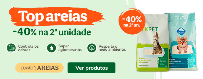 Desconto de 40% em Areias TK PET