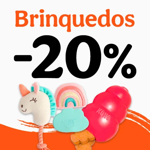 20% de desconto em brinquedos.
