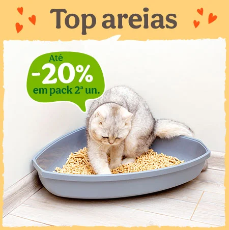 Até 20% de desconto em packs de 2 unidades de areia.