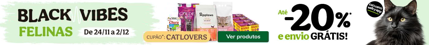 Antecipe as suas compras da Black Friday para o seu gato com 20% de desconto e envio grátis.