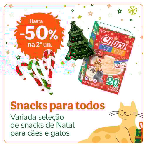50% de desconto na 2ª unidade de snacks natalícios.