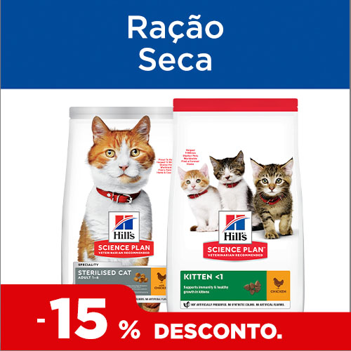 15% de desconto em ração para para gatos.
