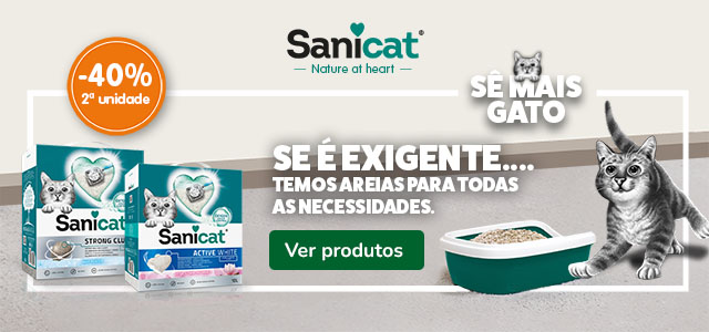40% de desconto na 2.ª unidade de areia para gato da Sanicat.
