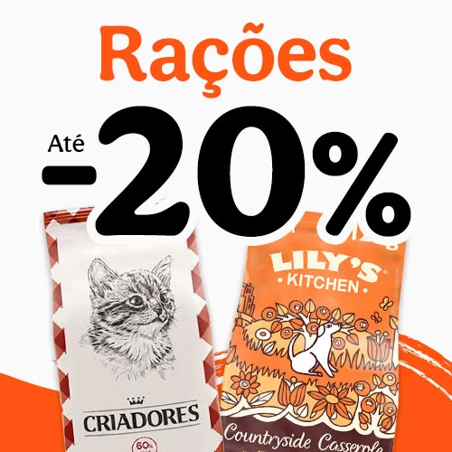 Até 20% de desconto em ração.
