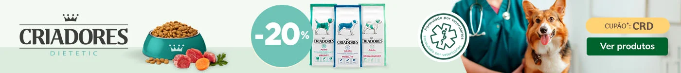 Criadores: 20% de desconto em ração veterinária para cão.