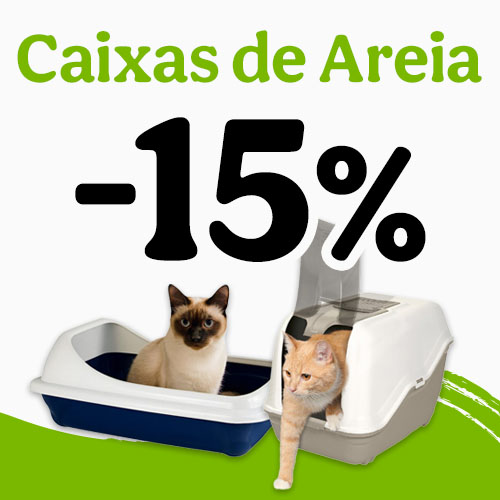 15% de desconto em caixas de areia para gato.