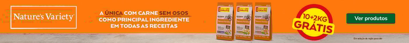Nature's Variety: Quilos grátis na compra de ração para cão.