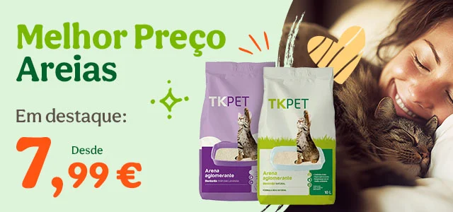 Super preço numa seleção de areias e caixas de areia para gato.