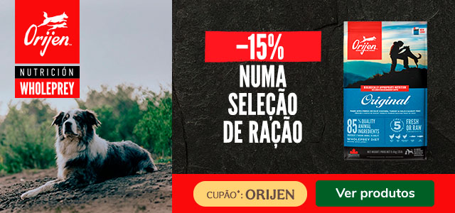 Orijen: Até 15% de desconto em ração para o seu patudo.