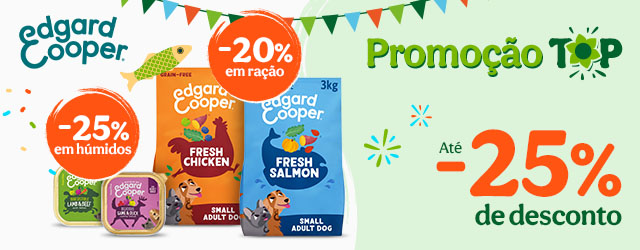 Edgard & Cooper: 20% de desconto em ração e 25% de desconto em alimento húmido para cão.