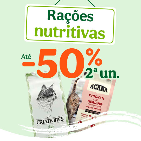 Rações nutritivas até -50% na 2ª unidade