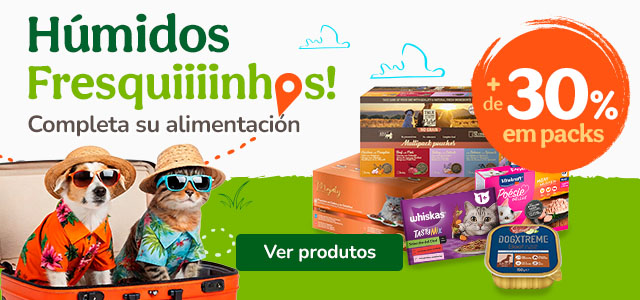 +30% desconto em packs de comida húmida para o seu patudo.