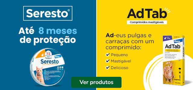 AdTab e Seresto: Antiparasitários para gatos.