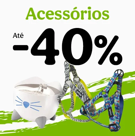 Até 40% de desconto em acessórios.
