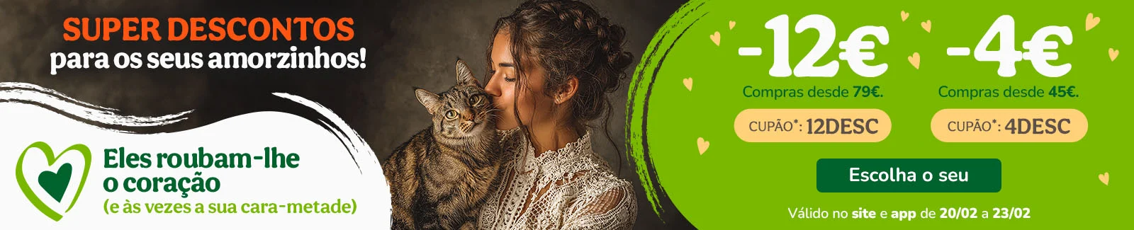 12&euro; de desconto na sua compra desde 79&euro; com o cup&atilde;o: 12DESC ou 4&euro; de desconto na sua compra desde 45&euro; com o cup&atilde;o: 4DESC.