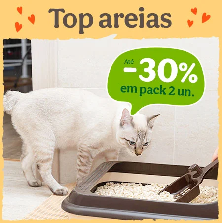 Até 30% de desconto em packs de 2 unidades de areia.