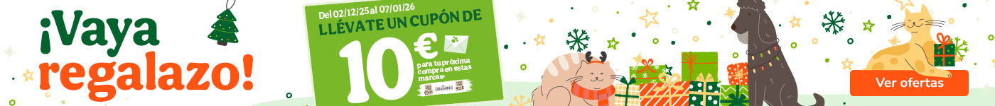 Obtén el cupón de Navidad por 10€ para tu peludo.