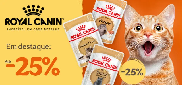 Royal Canin Miaumania: Até 25% de desconto em packs de alimento húmido para gato.