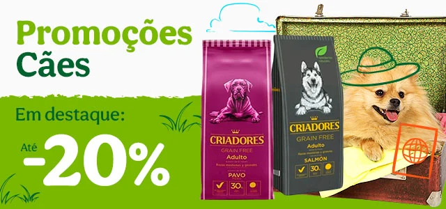 Criadores Grain Free: Até 20% de desconto em ração para cães.