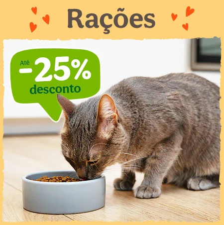 Até 25% de desconto em ração para gato.