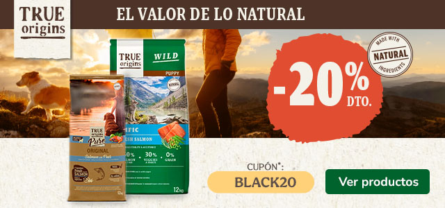 True Origins: 20% de desconto em ração para cachorro.