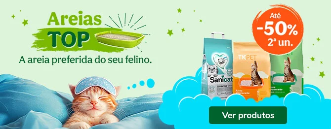 Até 50% de desconto na 2ª unidade de areia para gato na Tiendanimal. Aproveite esta oferta para garantir conforto e higiene para o seu felino a preços reduzidos!