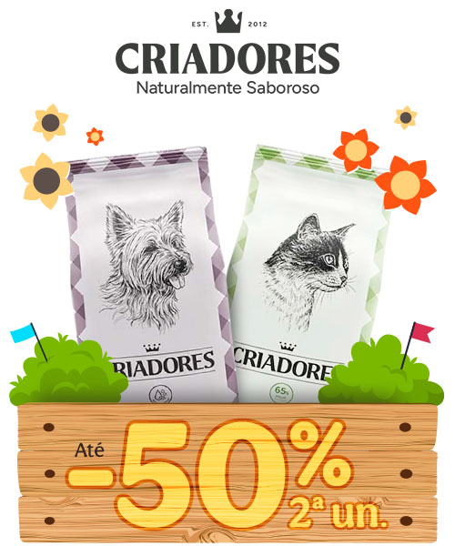Criadores Original: 50% de desconto na 2ª unidade de ração para gato