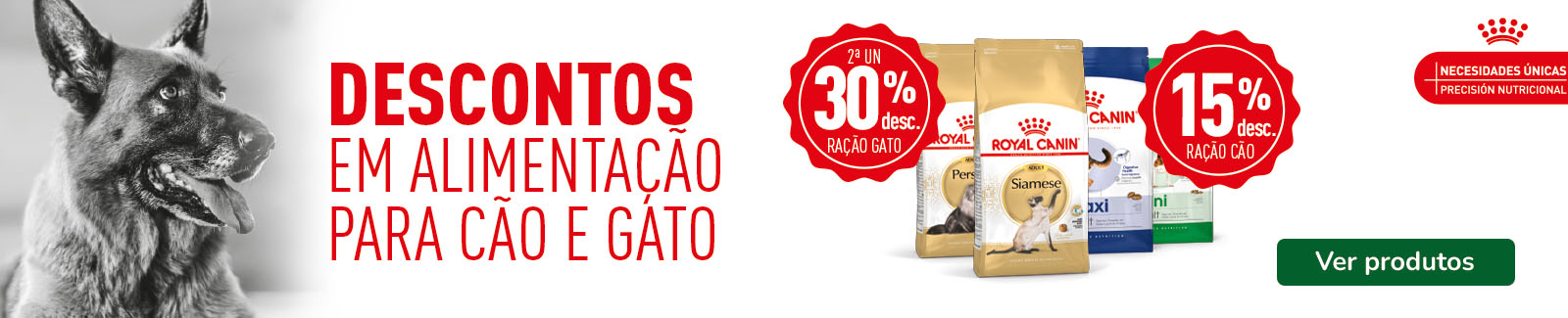 Royal Canin: 15% de desconto em sacos grandes de ra&ccedil;&atilde;o para c&atilde;o.