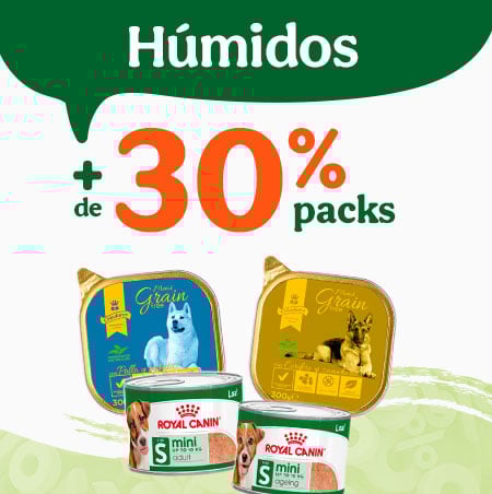 Mais de 30% de desconto em packs de húmidos.