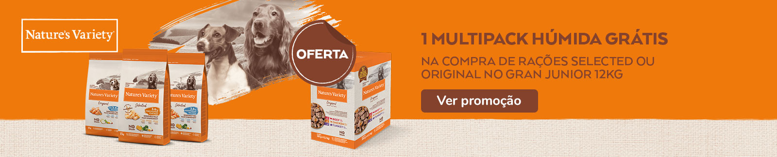 1 multipack de comida húmida grátis com Nature's Variety