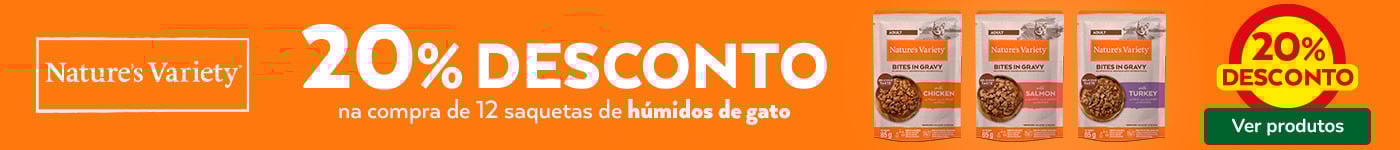 Nature's Variety: 20% de desconto em packs de húmidos para gato.