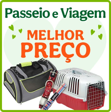 Acessórios de viagem e passeio para cão com super preços.