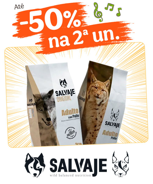 Salvaje: Até 50% de desconto na 2ª unidade de ração para o seu patudo.