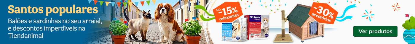 Até 30% de desconto numa seleção de acessórios para cão e gato e até 15% de desconto em relaxantes