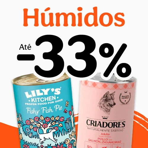 Até 33% de desconto em packs de alimento húmido.