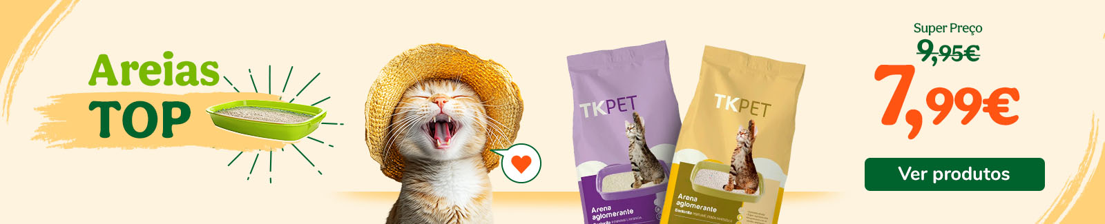 Areias para gato com super preços. O melhor cuidado e higiene do seu felino.