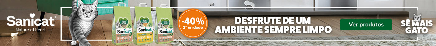 Sanicat: 40% de desconto na 2ª unidade de areia para gato.