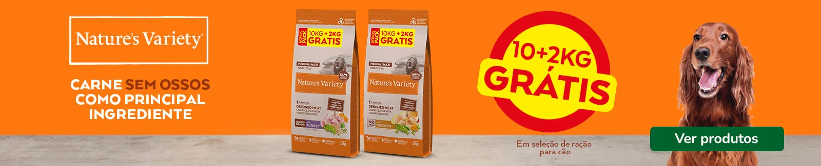 Nature's Variey: Quilos gr&aacute;tis na compra de ra&ccedil;&atilde;o para c&atilde;o.