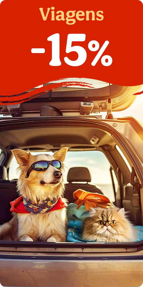 15% de desconto em produtos de viagem para o seu patudo.