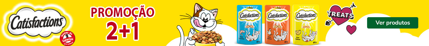 Catisfaction: 2+1 grátis em snacks para gato.