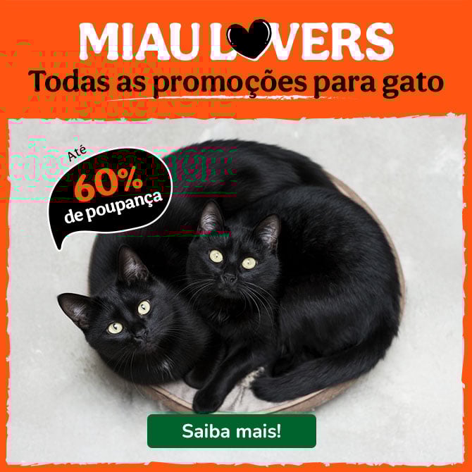 Promoção Miau Lovers: até 60% de desconto numa ampla seleção de produtos para gatos.