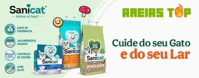 Sanicat: Areia para gatos.