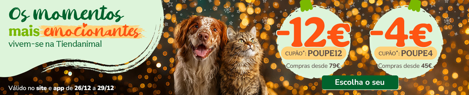 12&euro; de desconto em compras desde 79&euro; com o cup&atilde;o POUPE12 ou 4&euro; de desconto em compras desde 45&euro; com o cup&atilde;o POUPE4.