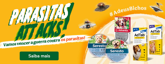 Campanha Antiparasitários 2025 com produtos para o bem-estar do seu patudo!