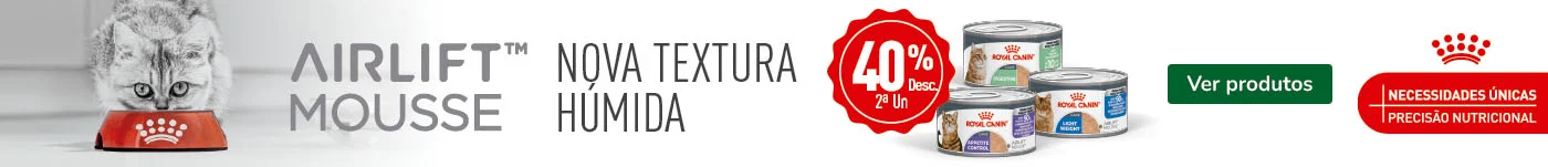 Royal Canin Airlift: 40% de desconto na segunda unidade de comida húmida.