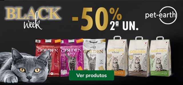 Golden Gray: 50% de desconto na 2ª unidade de areia para o seu gato.