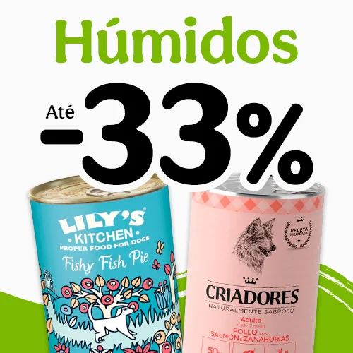 33% de desconto em packs de alimento húmido.