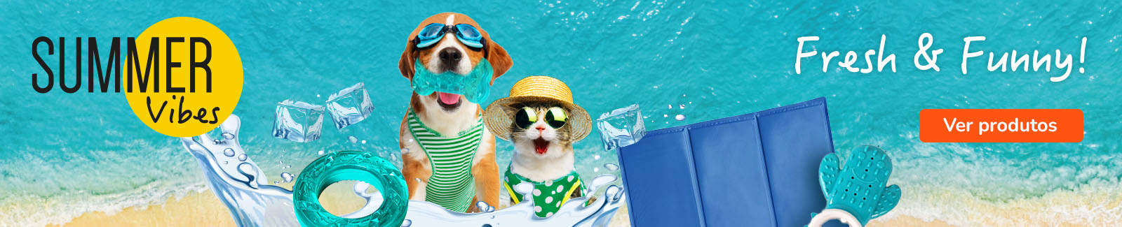 Especial Verão Tiendanimal: descubra produtos essenciais para o bem-estar do seu patudo nos dias quentes. Promoções em acessórios e brinquedos de verão para cão e gato.